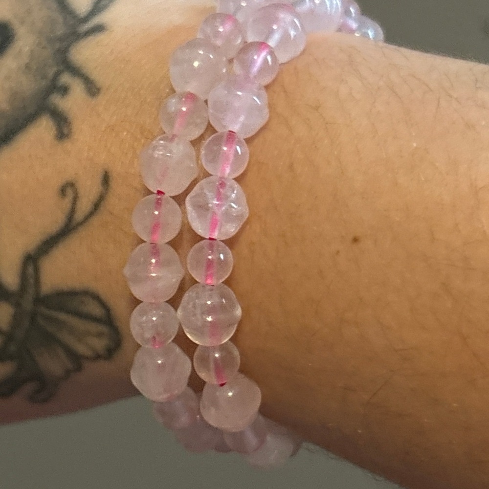 Natural rose quartz bracelet